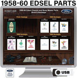 1958-1960 Edsel Chassis and Body Master Parts Catalog on USB
