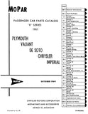 1961 Mopar Car Body & Chassis Parts Catalog - Text & Illustration