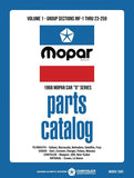 1968 Chrysler Car Body & Chassis Parts Catalog - Text and Illustrations
