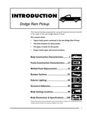 1998 Dodge Ram Truck 1500-3500 Dimensions, Joint, and Seams Manual Supplement