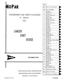 1961 Dodge Dart and Lancer Parts Catalog