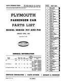 1949 Plymouth Parts Catalog - Model Series P17, P18