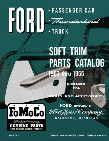 1953 - 1955 Ford Soft Trim Parts Catalog - Car, Truck, Thunderbird
