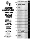 1960 - 1964 Lincoln Mercury Master Parts Catalog