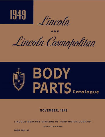 1949 Lincoln Body Parts Catalog