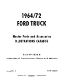 1964 - 1972 Ford Truck Parts Catalog Set - Text & Illustrations