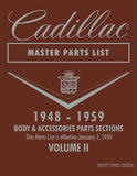 1948 - 1959 Cadillac Master Parts List