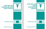 1976 - 1981 Pontiac Chassis and Body Parts and Illustrations Catalogs