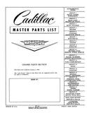 1948 - 1959 Cadillac Master Parts List