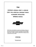 1966 Chevrolet Car and Truck Accessories Installation Reference Manual