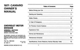 1971 Chevrolet Camaro Owner's Manual - COLOR