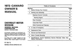 1973 Chevrolet Camaro Owner's Manual