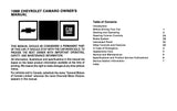 1988 Chevrolet Camaro Owner's Manual