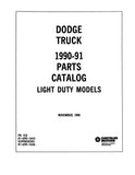 1990 - 1991 Dodge Light Duty Truck & Van Parts Catalog