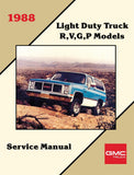 1988 GMC R-V Truck, G-P Van Shop Manual