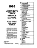 1989 GMC R-V Truck, G-P Van Shop Manual