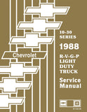 1988 Chevrolet R-V Truck, G-P Van Shop Manual