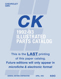 1992 - 1993 Chevrolet & GMC C/K Truck Parts Catalog