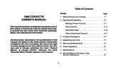 1984 Chevrolet Corvette Owner's Manual
