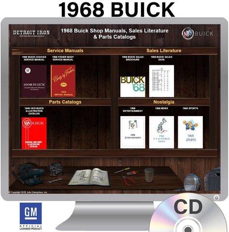1968 Buick Shop Manuals, Sales Literature & Parts Book on CD