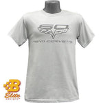 Chevrolet Corvette 60th Anniversary Team Tonal Mens Silver T-Shirt