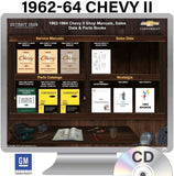 1962-1964 Chevy II Shop Manuals, Sales Data & Parts Books on CD