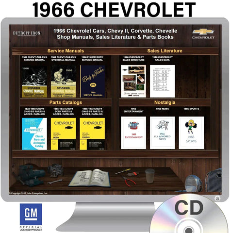 1966 Chevrolet Shop Manuals, Sales Literature & Parts Books on CD