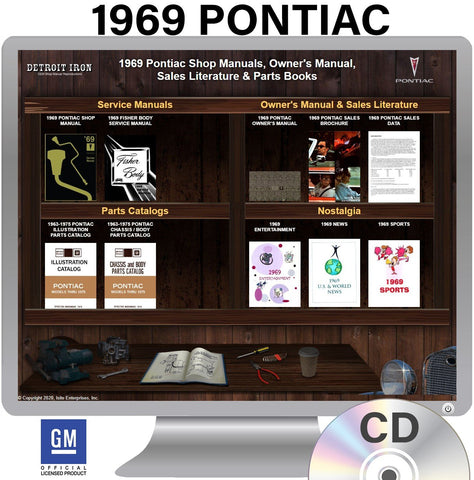 1969 Pontiac Shop Manuals, Owner Manual, Sales Literature & Parts Books on CD