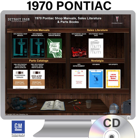 1970 Pontiac Shop Manuals, Sales Literature & Parts Books on CD