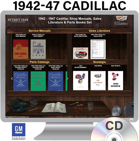 1942-1947 Cadillac Shop Manuals, Sales Literature & Parts Books on CD