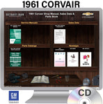 1961 Corvair Shop Manual, Sales Data & Parts Book on CD