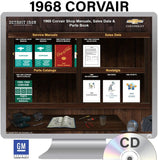 1968 Corvair Shop Manuals, Body Manual, Sales Data & Parts Book on CD