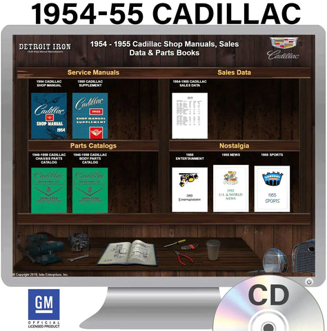 1954-1955 Cadillac Shop Manuals, Sales Data & Parts Books on CD