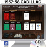 1957-1958 Cadillac Shop Manuals, Sales Data & Parts Books on CD