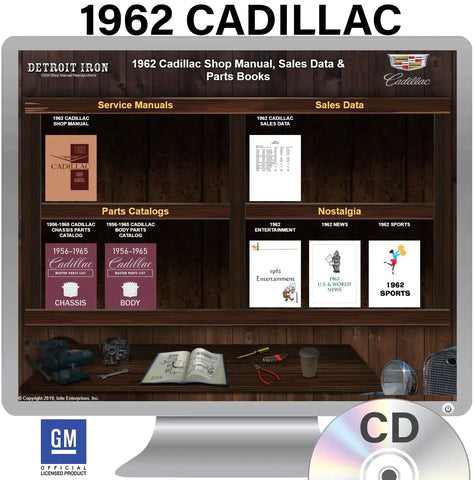 1962 Cadillac Shop Manual, Sales Data & Parts Books on CD