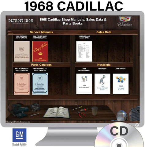 1968 Cadillac Shop Manuals, Sales Data & Parts Books on CD