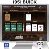 1951 Buick Shop Manual, Parts Books & Sales Data on CD