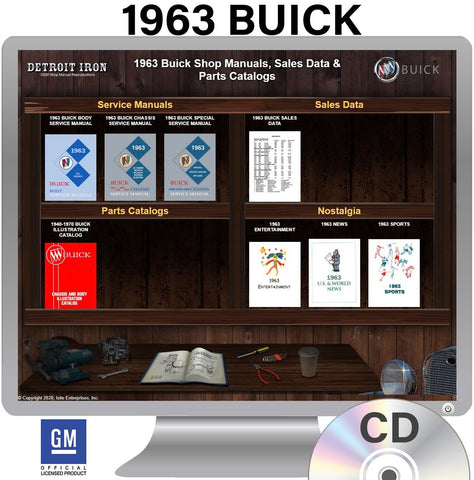 1963 Buick Shop Manuals, Sales Data & Parts Book on CD