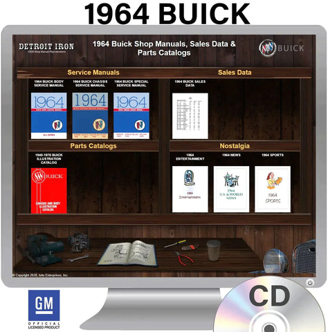 1964 Buick Shop Manuals, Sales Data & Parts Book on CD