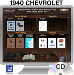 1940 Chevrolet Truck and Car Shop Manuals, Sales Data & Parts Books on CD