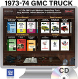 1973-74 GMC Light Medium Heavy Duty Trucks Shop Owner Manual Literature on CD