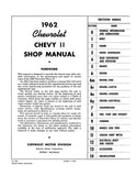 1962 Chevy II Passenger Car Shop Manual (Licensed High Quality Reproduction)