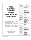 1966 - 1969 Chevy Corvair Shop Manual Supplements to 1965 Corvair Shop Manual