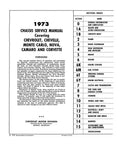 1973 Chevrolet Service Manual (Licensed Quality Reproduction)