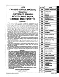 1978 Chevrolet Service Manual (Licensed Quality Reproduction)