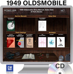 1949 Oldsmobile Shop Manual, Sales Data & Parts Books on CD