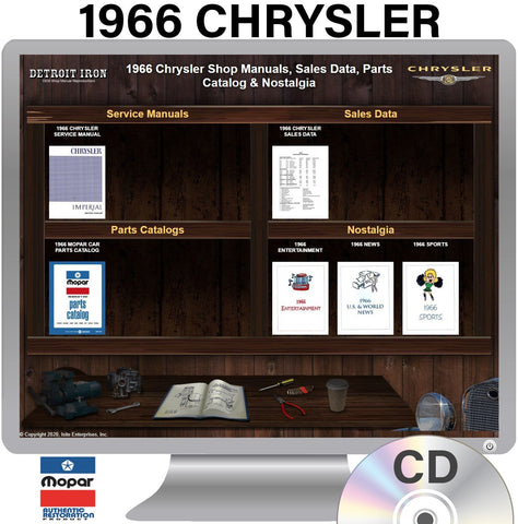 1966 Chrysler Shop Manual, Sales Data and Parts Book on CD