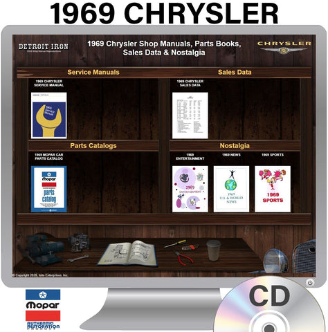 1969 Chrysler Shop Manual, Sales Data & Parts Book on CD