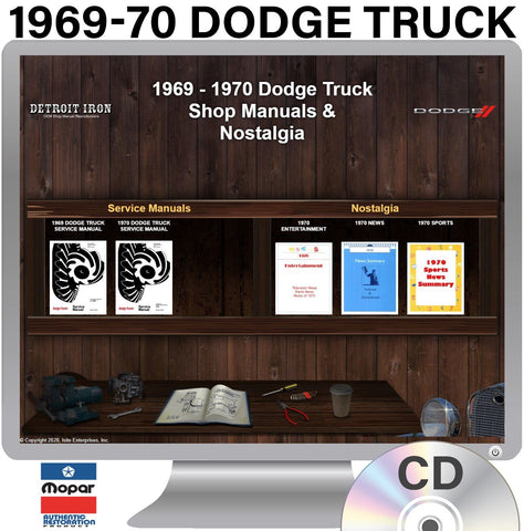 1969-70 Dodge Truck Shop Manuals on CD