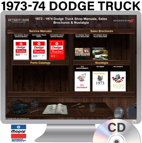 1973-74 Dodge Truck Shop Manuals and Sales Brochures on CD